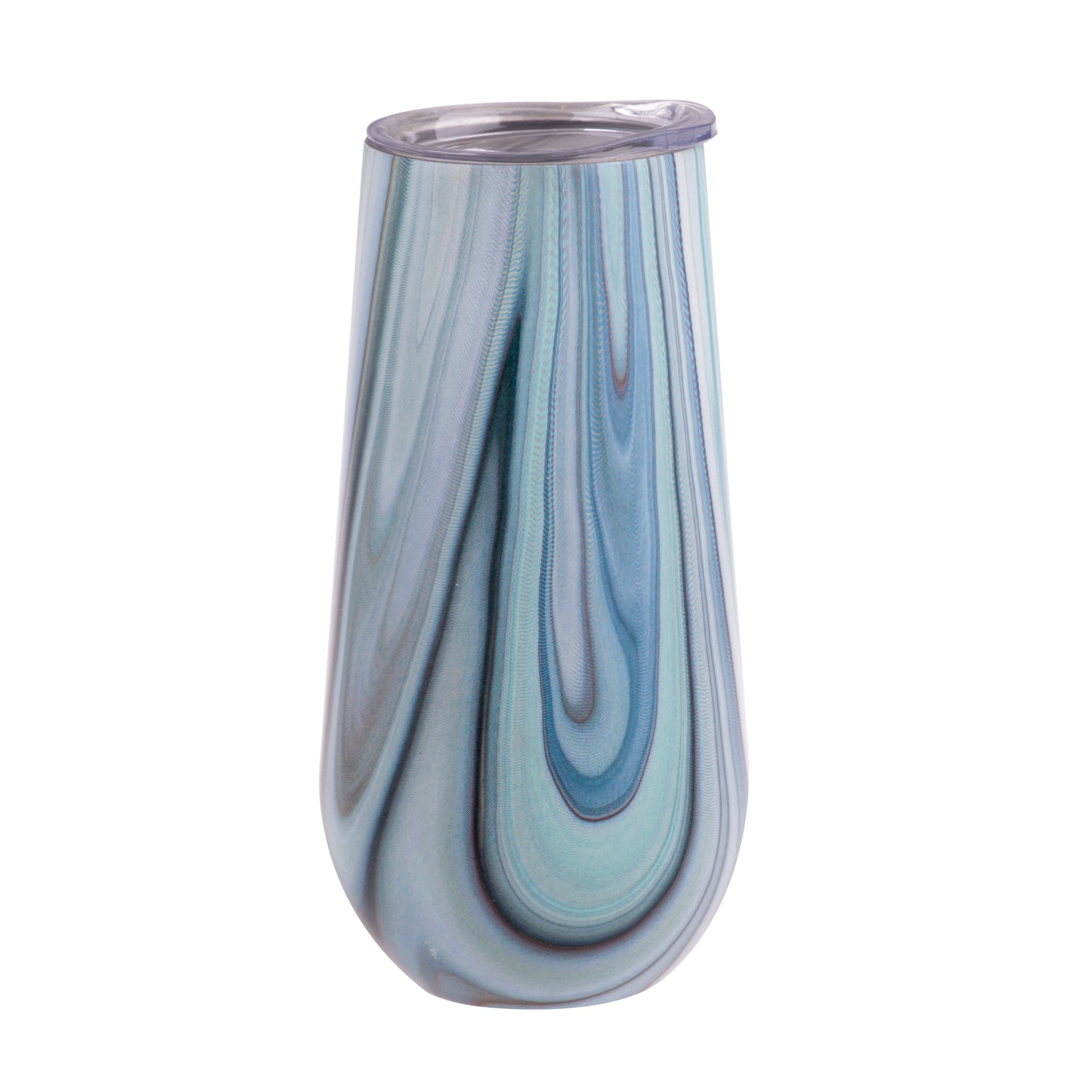 Oasis stainless Steel double wall Insulated champagne Flute 180ml Blue Marble