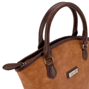 Sachi Insulated Two Bottle Wine Tote - Brown Faux Leather