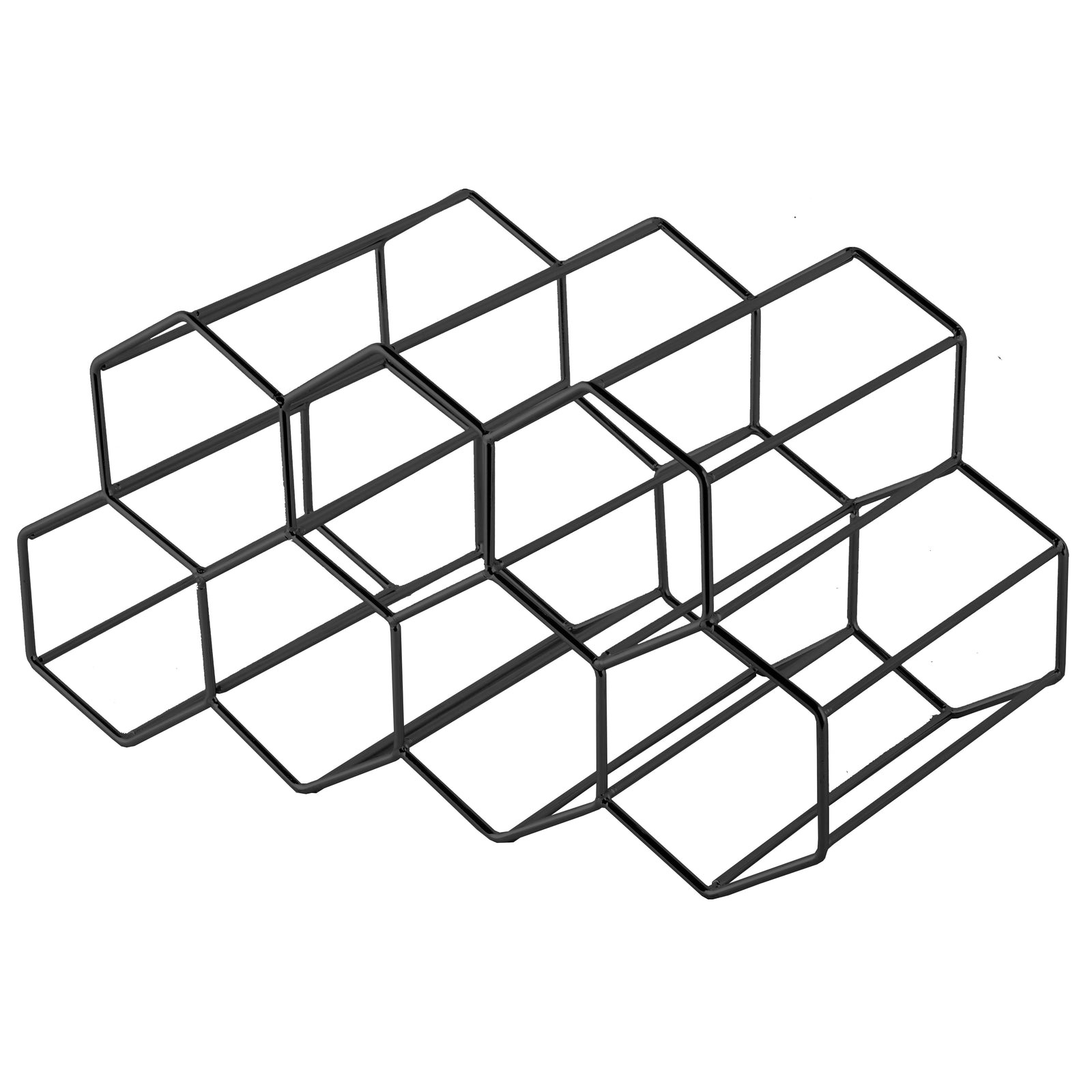 Hexagonal wine Rack 9 bottle­ Black