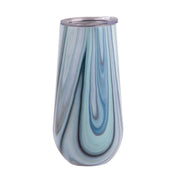 Oasis stainless Steel double wall Insulated champagne Flute 180ml Blue Marble